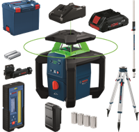 Bosch Blauw GRL 18V-4-34CVG Rotatielaser (LR45 laserontvanger + houder | ProCORE 18V 4.0 Ah, GAL18V-40 lader, statief BT 170 HD, GR 240 meetbaak) - 0615A500DH