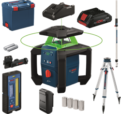 Bosch Blauw GRL 18V-4-34 CVG Set | Accu rotatielaser 18V groen + LR45 + BT 170 HD + GR 240 in L-BOXX (1x 4.0Ah ProCORE accu + GAL 18V-40 lader) - 0615A500DH
