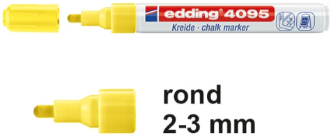 Edding Krijtmarker | neongeel | streepbreedte 2-3 mm ronde punt | 10 stuks - 4-4095065 4-4095065