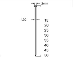 Dutack 1.2mm minibrads | 45mm | 5000 stuks - 5134034