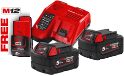 Milwaukee M18 NRG-502 18V Li-Ion accu starterset