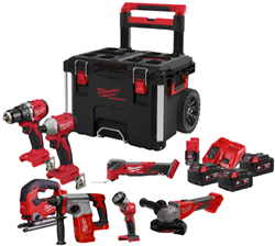 Milwaukee M18 FPP7E-503P | Fuel Powerpack 7-delig | 18V | Accu combiset (3x 5.0Ah) | Packout Trolley - 4933499297