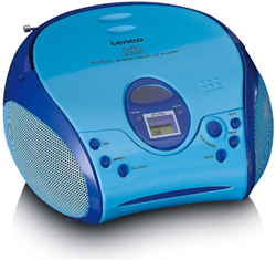 Lenco Boombox met CD-speler FM-radio en stickers Blauw - SCD-24BU KIDS