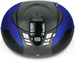 Lenco SCD-37 USB Blue Portable FM Radio CD and USB player Blue - SCD-37 USBBLUE