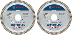 Bosch 2 stuks Diamantdoorslijpschijf Best for Ceramic Extraclean Turbo 125 x 22,23 x 1,4 x 7 mm (Duopack) - 061599766Z