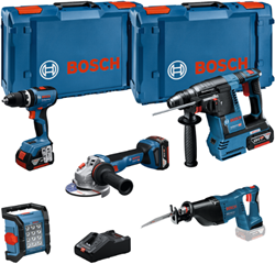 Bosch Blauw 18V-set met 5 machines | GSB + GBH + GWS + GSA + GLI + 3 x 5 + GAL Professional - 0615A5007S