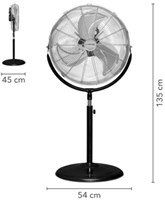 Trotec Statiefventilator TVM 18 S zwart | 107 t/m 135 cm - TRO014349-2