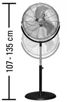 Trotec Statiefventilator TVM 18 S zwart | 107 t/m 135 cm - TRO014349-3