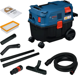 Bosch Blauw GAS12-25LS NL/LUX Stofzuiger (Slang 3,1, 2x buis, vloermondstuk, spleetmondstuk, machineadapter, fleecezak) - 06019S3100