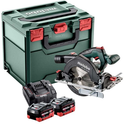 Metabo KS 18 LTX 57 18V LiHD accu cirkelzaag set in Metaloc 2 x 8,0Ah accu - 57mm | 601857810 - 601857810