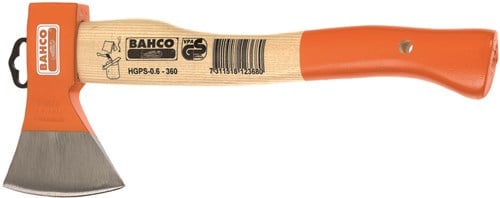 Bahco Keukenbijl met gebogen essenhouten steel | 380 mm | 1 kg - retailverpakking - HGPS-0.8-380-WB