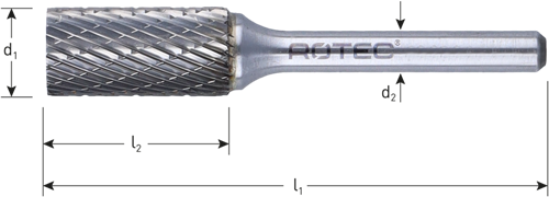 Rotec Opti-Line Hm-Stiftfrees | Model A | Z6 | Kruisvertand | Ø6x18x50xØ6 - 445.01.0601-2