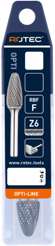 Rotec Opti-Line Hm-Stiftfrees | Model F | Z6 | Kruisvertand | Ø8x20x65xØ6 - 445.06.0801-3