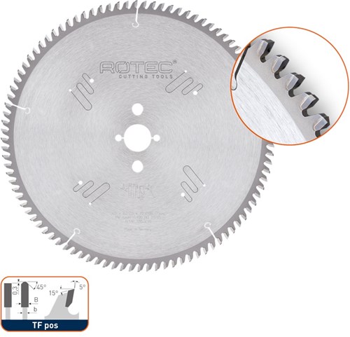 Rotec HM zaagblad voor NF-metalen, ø500x4,2x30mm Z=120 TF pos - 5550110