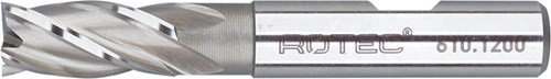 Rotec HSS-E Vingerfrees, ongecoat, ø12 - ø12x26x83xø12mm Z=4 / DIN 844-B / kort - 6101200