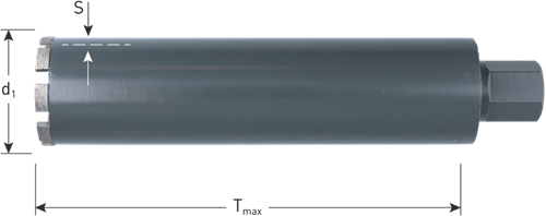 Rotec Diamantboor | Grijs | Droog | 1.1/4" | 9 Segm. | Ø122x300 - 776.1222