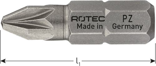 Rotec Schroefbit PZ 1 | L=25 | C6.3 | BASIC | 50 stuks - 803.00015-2