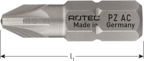 Rotec Schroefbit PZ 1 | L=25 | C6.3 | Anti-Cor | 2 stuks - 803.10012-2