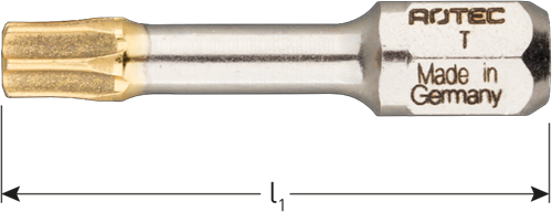 Rotec IMPACT Schroefbit T 25 | L=30 | C6.3 | DIAMOND | 2 stuks - 817.22252-2