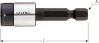 Rotec Dopsleutel | E6.3 | 1/4" Bitopname | Niet-magnetisch | SW 10x50 - 819.21001