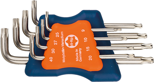 Rotec Inbussleutelset | 8-delig | Lang | Kogelkop | Torx T9-T40 | Nikkel - 890.5001