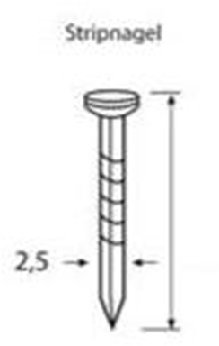 Dutack Nagel staal/ball 2.5mm 25mm ds 1 duizend - 5211004