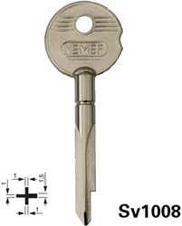 Nemef S 10085 BW Sleutel | 1008 nieuw - 9100890040