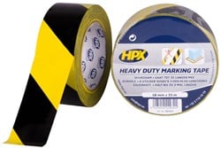 HPX Zelfklevende hoogwaardige markeringstape  | Geel/Zwart | 48mm x 33m - TB5033 | 24 stuks TB5033