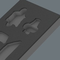 Wera 9840 Schuimrubberen inzetstuk voor stiftsleutels Set 1, zonder gereedschap, 172 x 30 x 392 mm - 05137340001-2