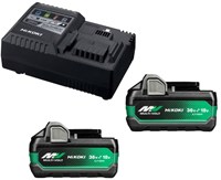 Hikoki UC18YSL3WHZ Booster Pack | 2 x Multi-Volt BSL38A18X Accu's 5Ah 18V / 2,5Ah 36V + snellader UC18YSL3