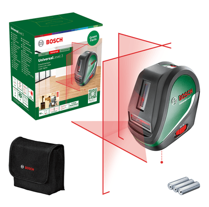 Bosch Universal Level 2 Bosch UniversalLevel 2 Kruislijnlaser - Met Geïntegreerde Loodpunten, Voor Nauwkeurig Uitlijnen Bosch Laserkruis Met Loodlijnfuntie