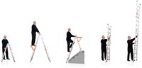 Waku Professionele telescopische vouwladder 4x6 treden Waku - 1413800103-2