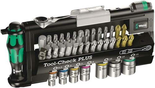 Wera Bit-/dopsleutelset | 39-delig | sleuf/PH/PZD/T/ratel/7 doppen | 1 stuk - 05056490001 - 05056490001