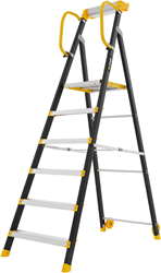 W.steps Enkele trap 200P met leuning - 6 treden (1450 mm) - WI882006