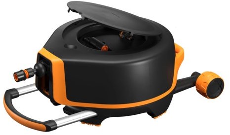 Fiskars Automatische Slanghaspel XL met Wielen | incl. 20 m Tuinslang – 1067548