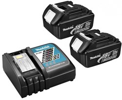 Makita Accessoires 18 V Starterset 3,0Ah BL1830 (2 st.) + lader DC18RC | 18V (2x 3.0Ah accu + lader) - Y-00197