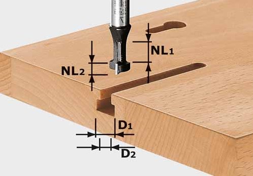 Festool Accessoires T-groeffrees HW schacht 8 mm HW S8 D10,5/NL13